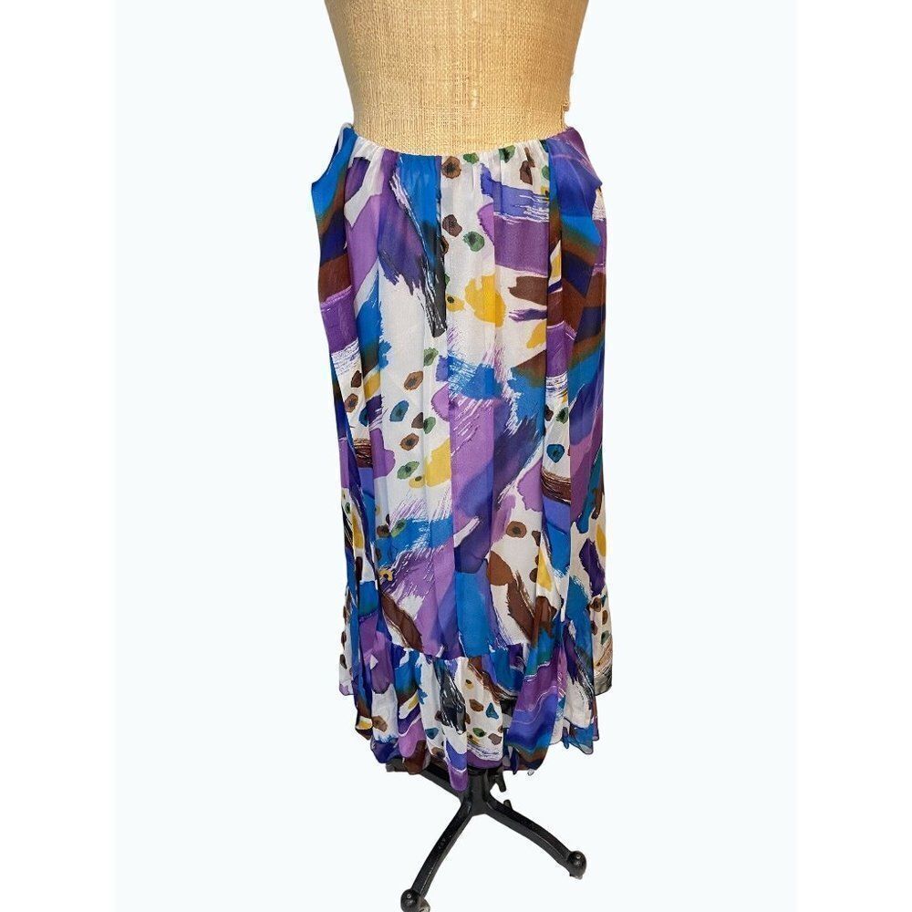 Fumblin' Foe Paris Italy London  High Low Skirt Small